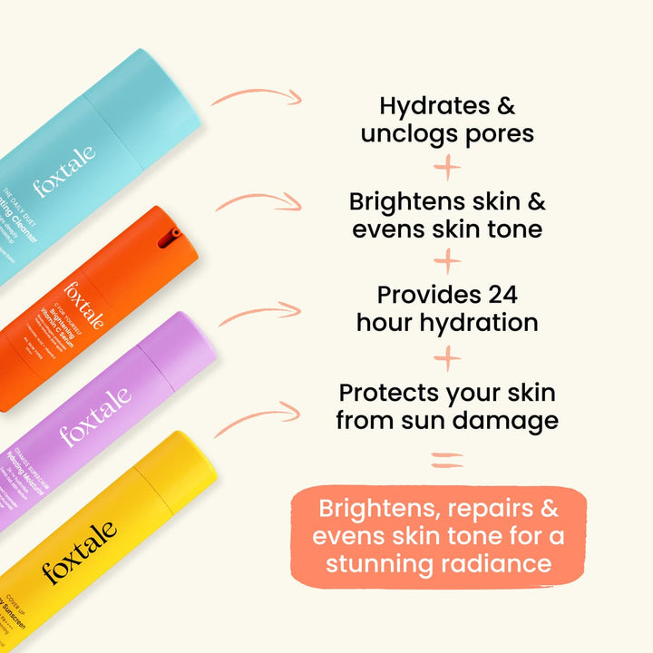 Morning glory with coverip dewy sunscreen brightens, repair & evens skin tone for a stunning radiance .